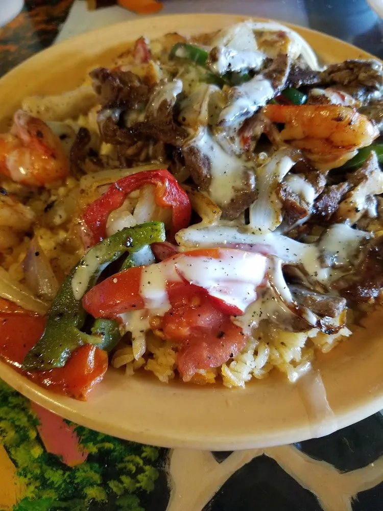 Fajita Nachos on Rice
